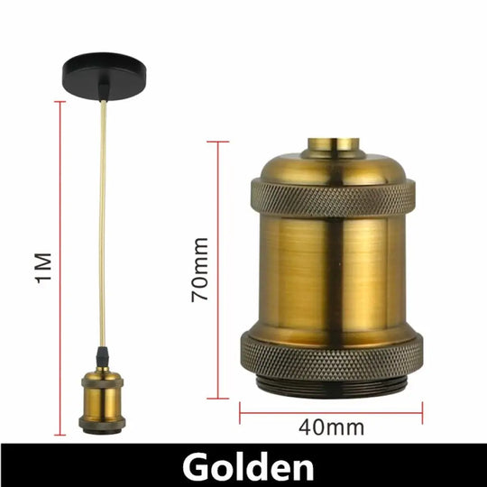 Retro Vintage Pendant Lights - E27/E26 Lamp Holder Socket Gold Bronze Set / E27 Light