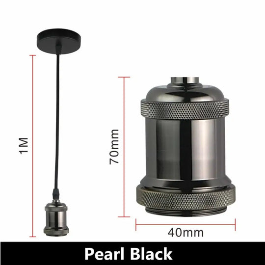 Retro Vintage Pendant Lights - E27/E26 Lamp Holder Socket Pearl Black Set / E27 Light