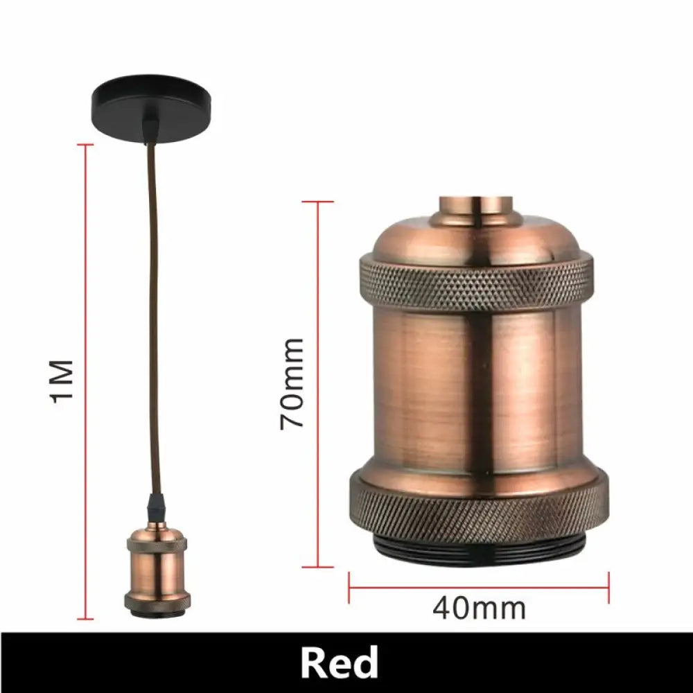 Retro Vintage Pendant Lights - E27/E26 Lamp Holder Socket Red Bronez Set / E27 Light