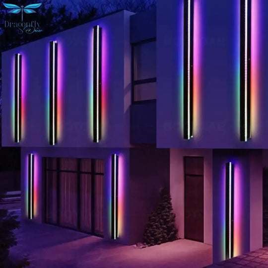 Rgb Wall Light Modern Outdoor Porch Colored Light Party Intelligent Remote Control Balcony Terrace
