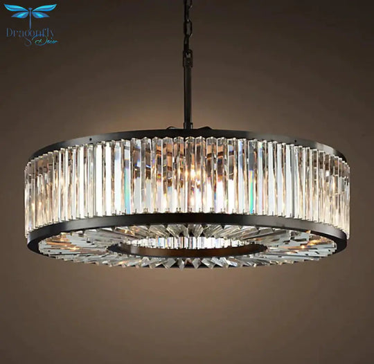 Robin - Vintage Crystal And Metal Round Chandelier For Home Hotel Villa Decor
