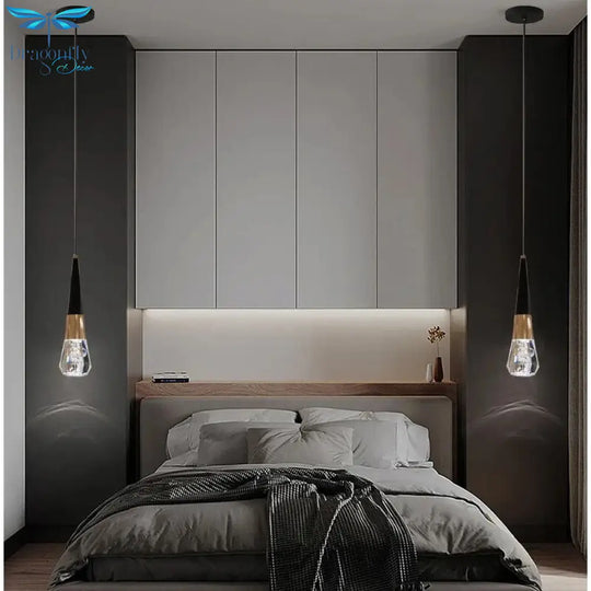 Royal - Black And Gold Modern Pendant Light: Integrated Led Illuminated Ceiling Lamp With Acrylic