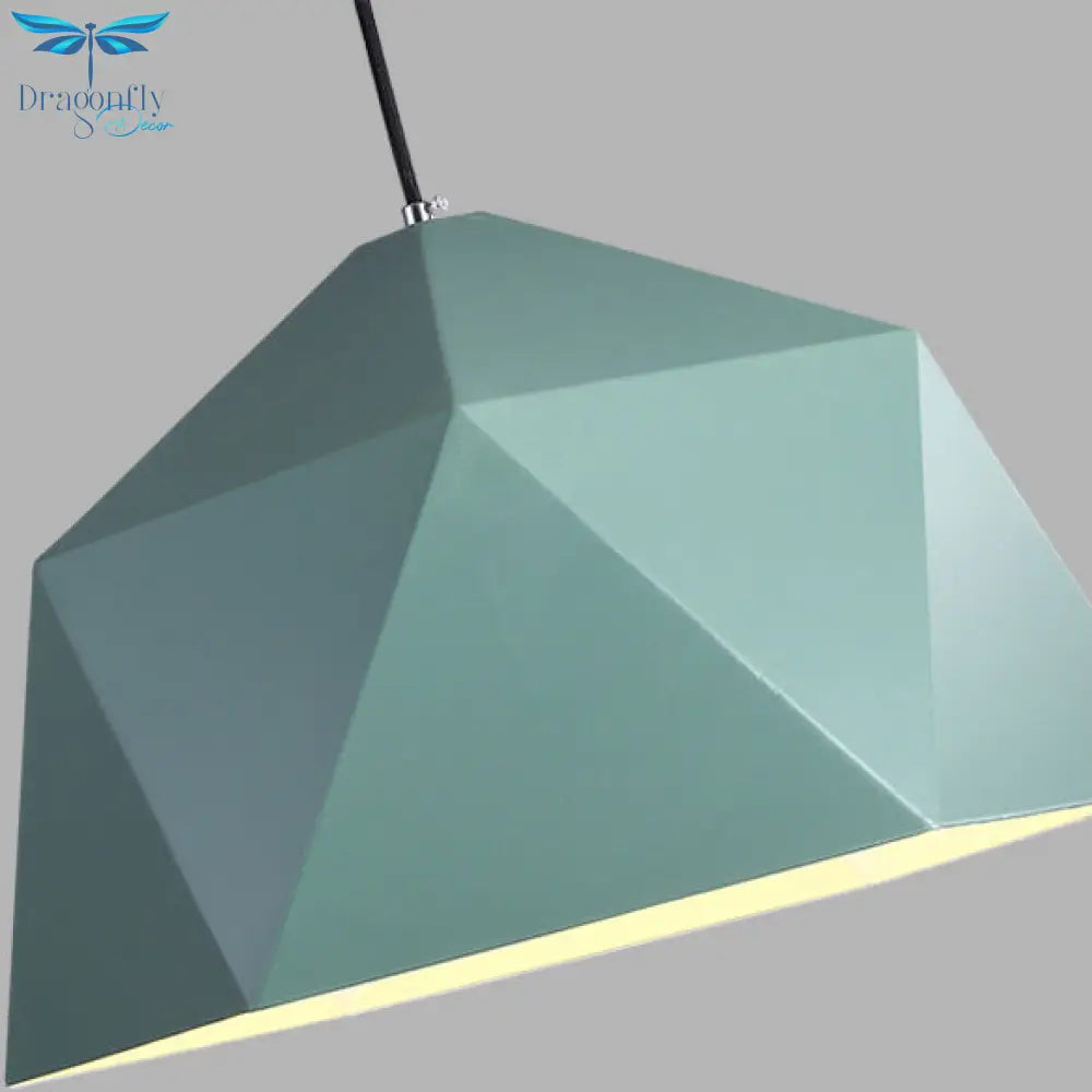 Sabine - Macaron Pendant Light: Polyhedral Bowl Metallic Finish