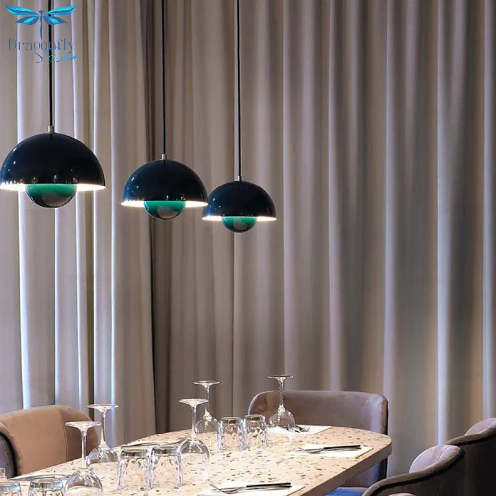 Sara - Nordic Bud Shaped Ceiling Light: Metallic Pendant For Dining Room