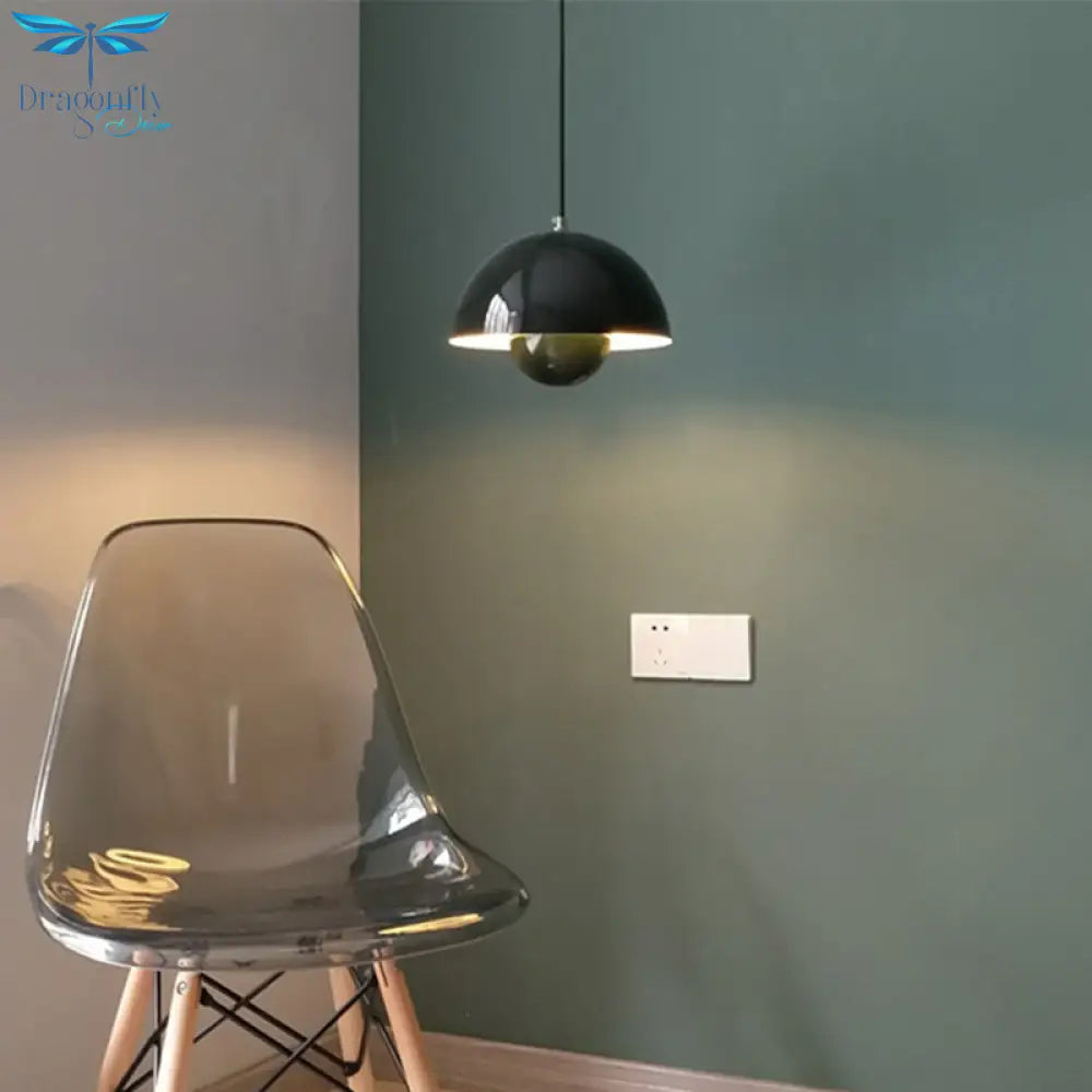 Sara - Nordic Bud Shaped Ceiling Light: Metallic Pendant For Dining Room