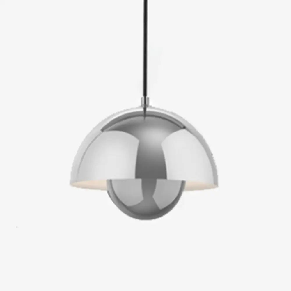 Sara - Nordic Bud Shaped Ceiling Light: Metallic Pendant For Dining Room Chrome / 10