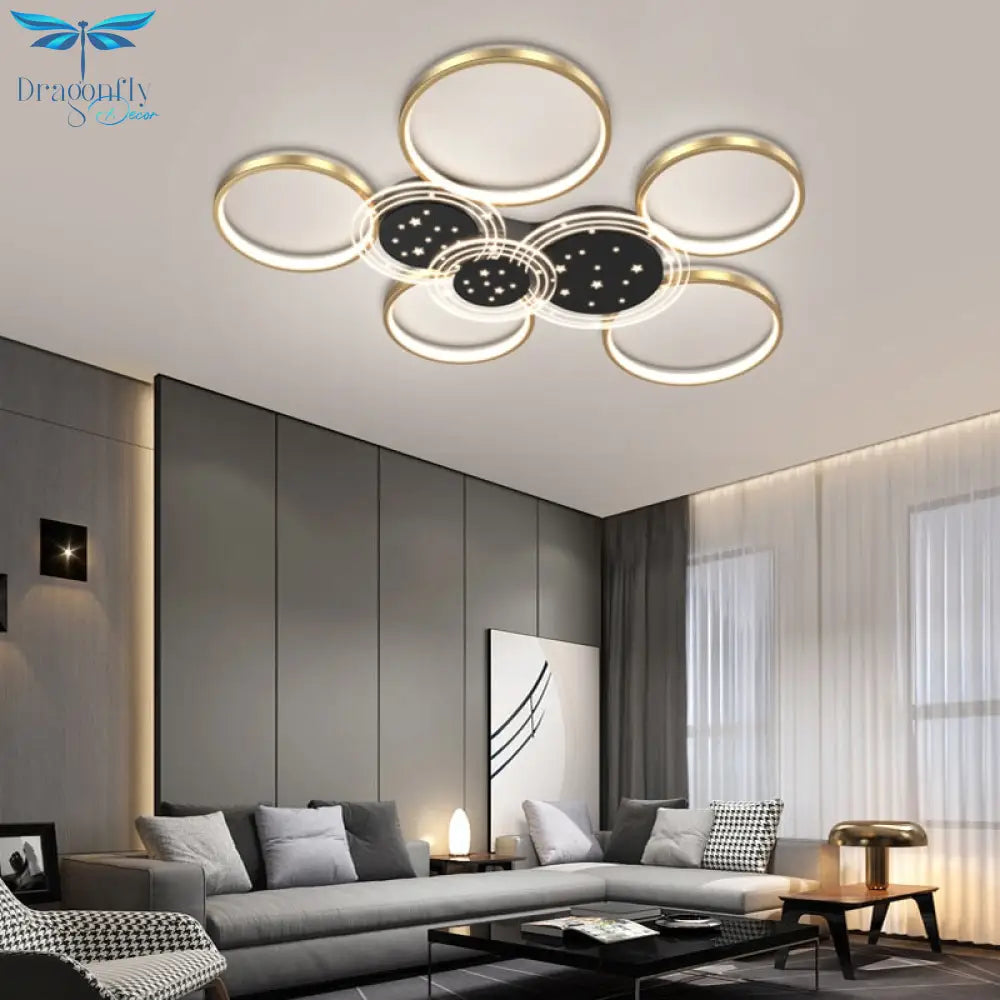 Simple And Modern Atmosphere Household Round Chandeliers Nordic Living Room Lamp New Creative
