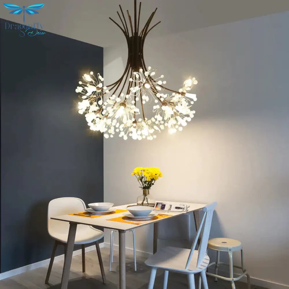 Simple Bedroom Restaurant Crystal Creative Personality Living Room Bouquet Dandelion Chandelier