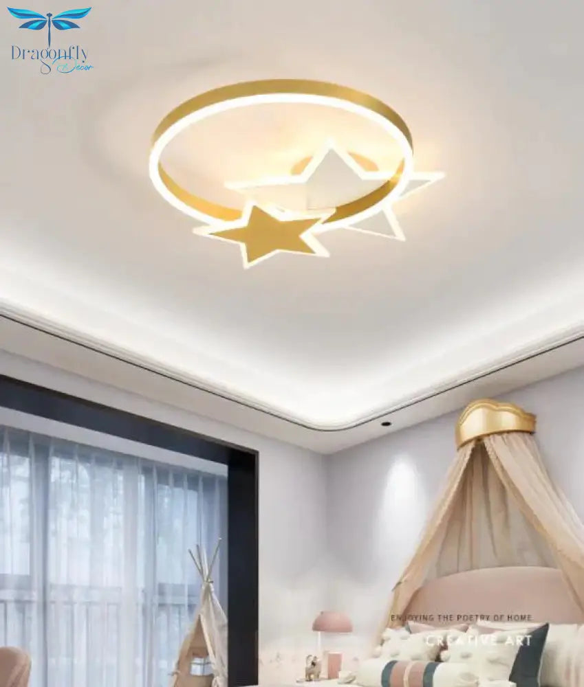 Simple Creative Copper Led Ceiling Lamp