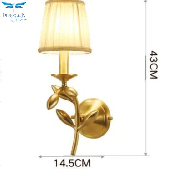 Simple European Style Flower Copper Wall Lamp Lamps
