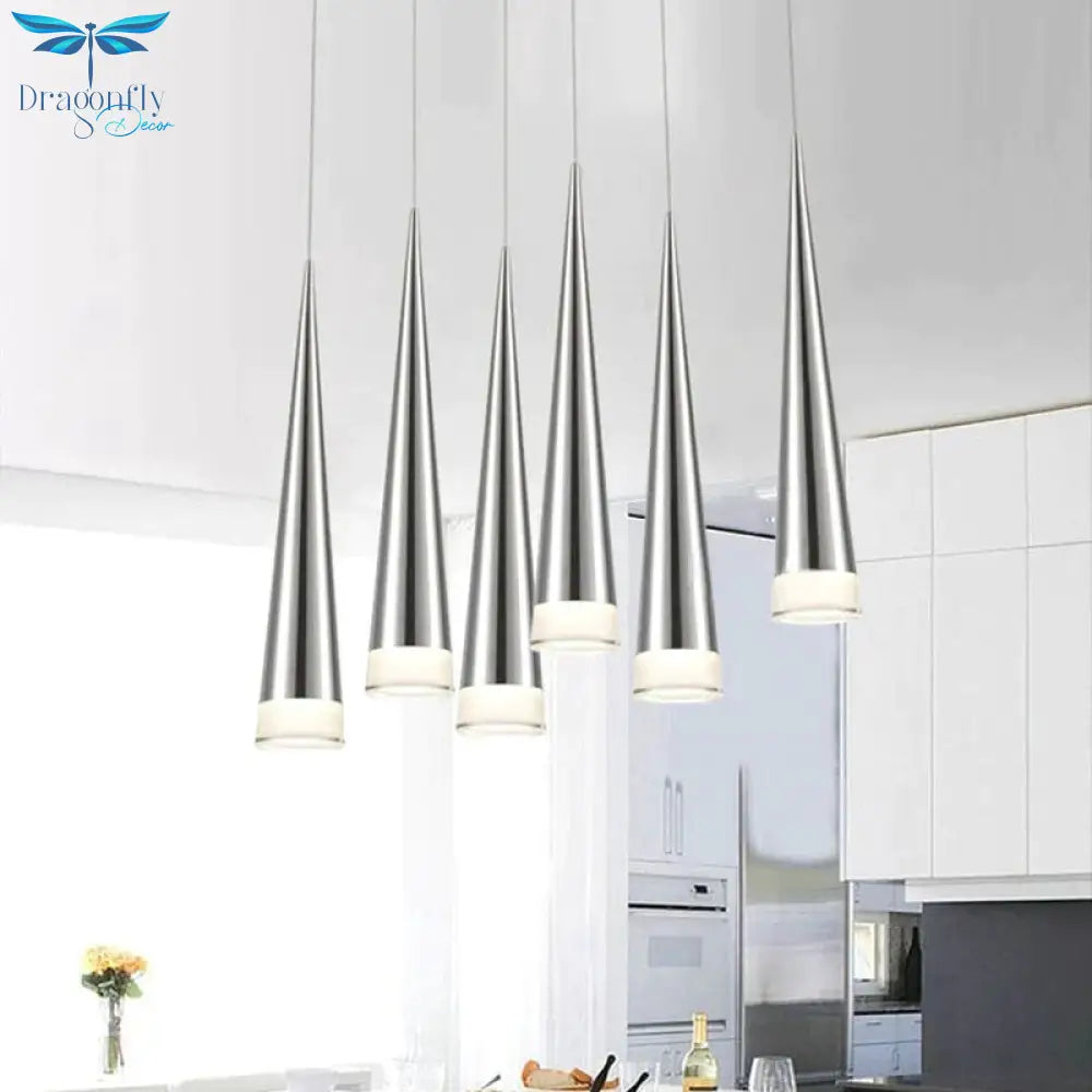 Simple Led Pendant Lights 5W Modern Conical Lamps Aluminum Hand Lighting Dining - Room Bar