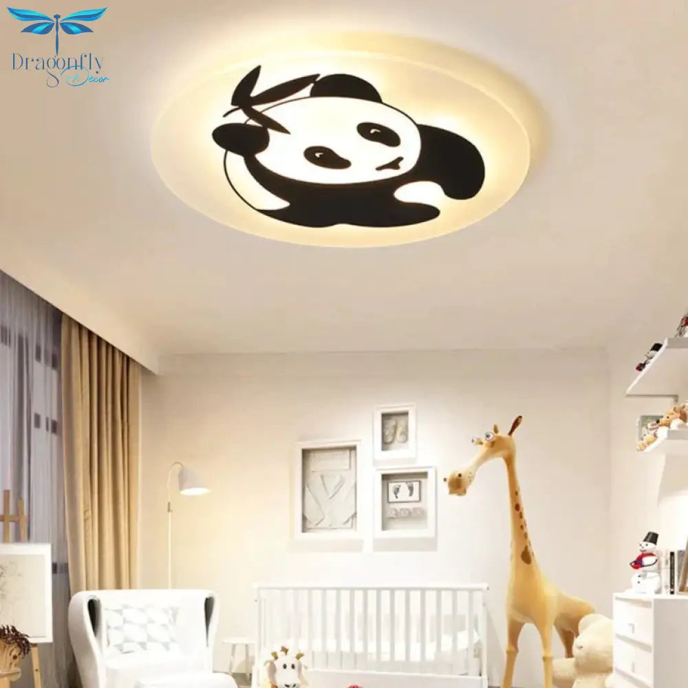 Simple Modern Children’s Room Lamp Panda Led Ceiling