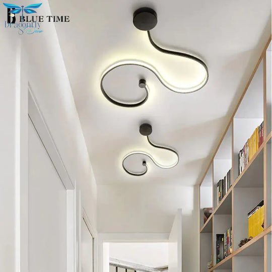 Simple Modern Led Ceiling Light Black&White Body Lustres Led Lamp Living Room Bedroom Beside Room