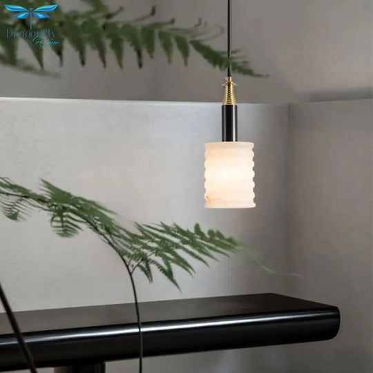 Sleek Marble Pendant Lamp With Copper Accents - A Nordic Designer Fixture For Restaurants Bars