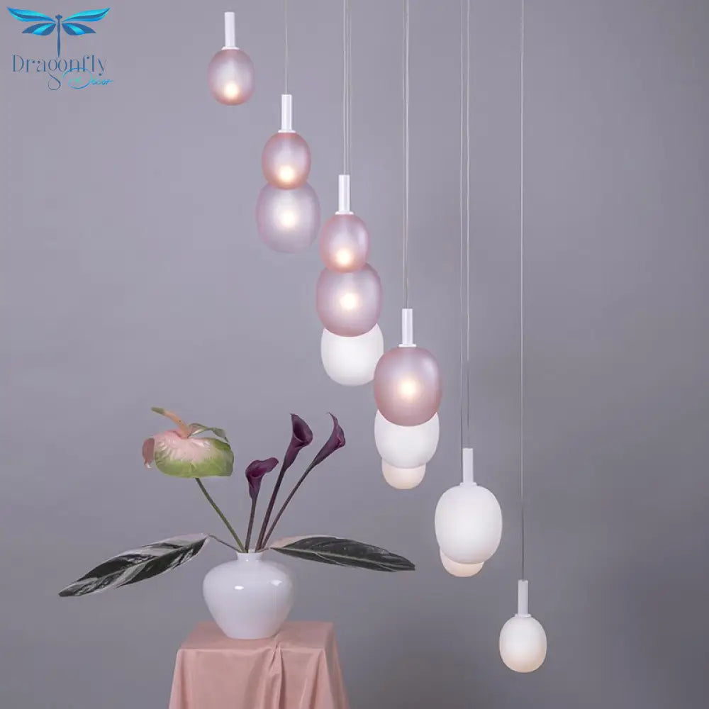 Small Pendant Lights Pink White Black Glass Kitchen Dining Room Hanging Lamp Hall Bdeside Luminaire