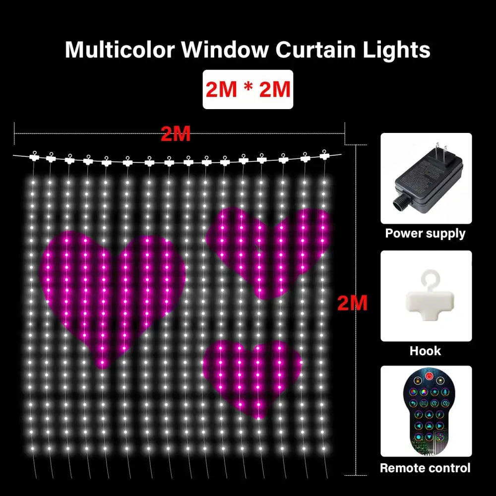 Smart Curtain Led Lights: App - Controlled Programmable Decor For Gazebos And Holidays 2Mx2M