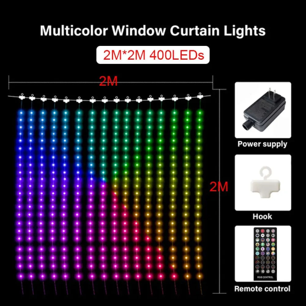Smart Rgb Curtain Lights: Bluetooth - Controlled Led Decor For Gazebos And Celebrations China /
