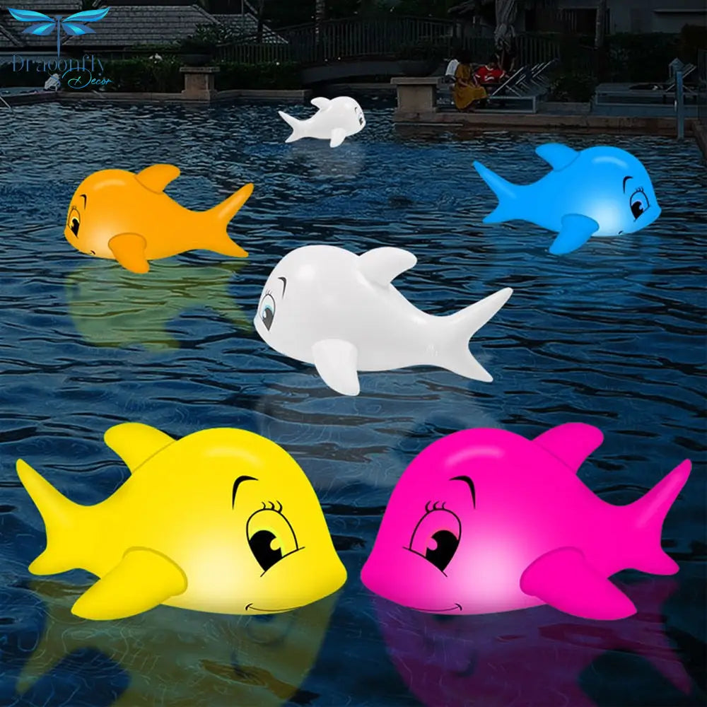 Solar Floating Dolphin Ball Light Swimming Pool Waterproof Lawn Balloon Lamp Home Party Garden