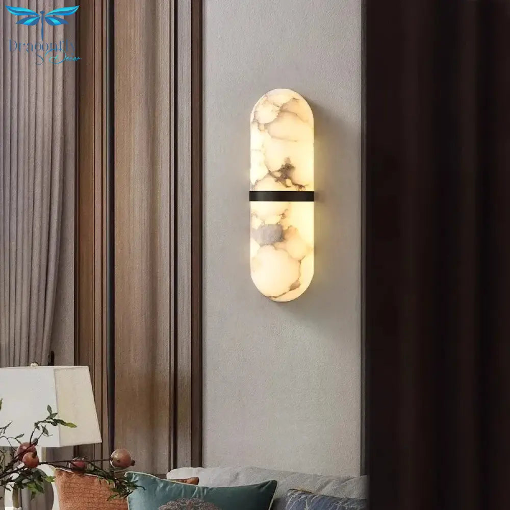 Sophia - Marble And Copper Wall Light Creative Bedside Sconce For Modern Home Decor Lamp