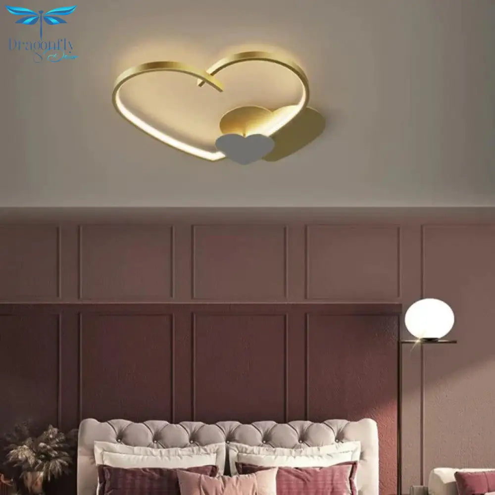 Sophie’s Modern Simple Copper Heart - Shaped Led Room Ceiling Lamp