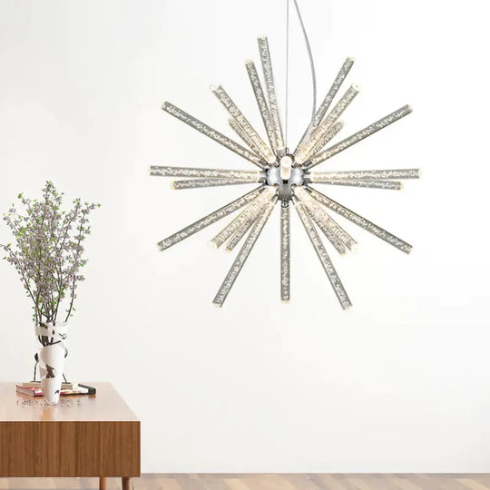 Starburst Chandelier Pendant Light Modern Crystal 12.5’/18’/28’ Wide Led Clear Hanging