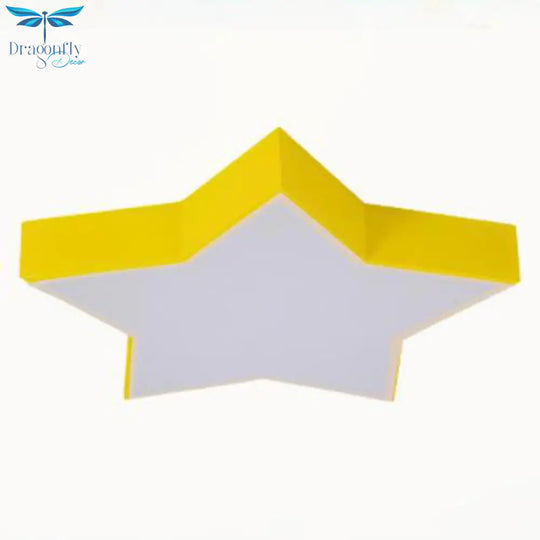 Starry Nights: Simplicity Led Flush Mount Light With Acrylic Finish For Kids Room Ceiling