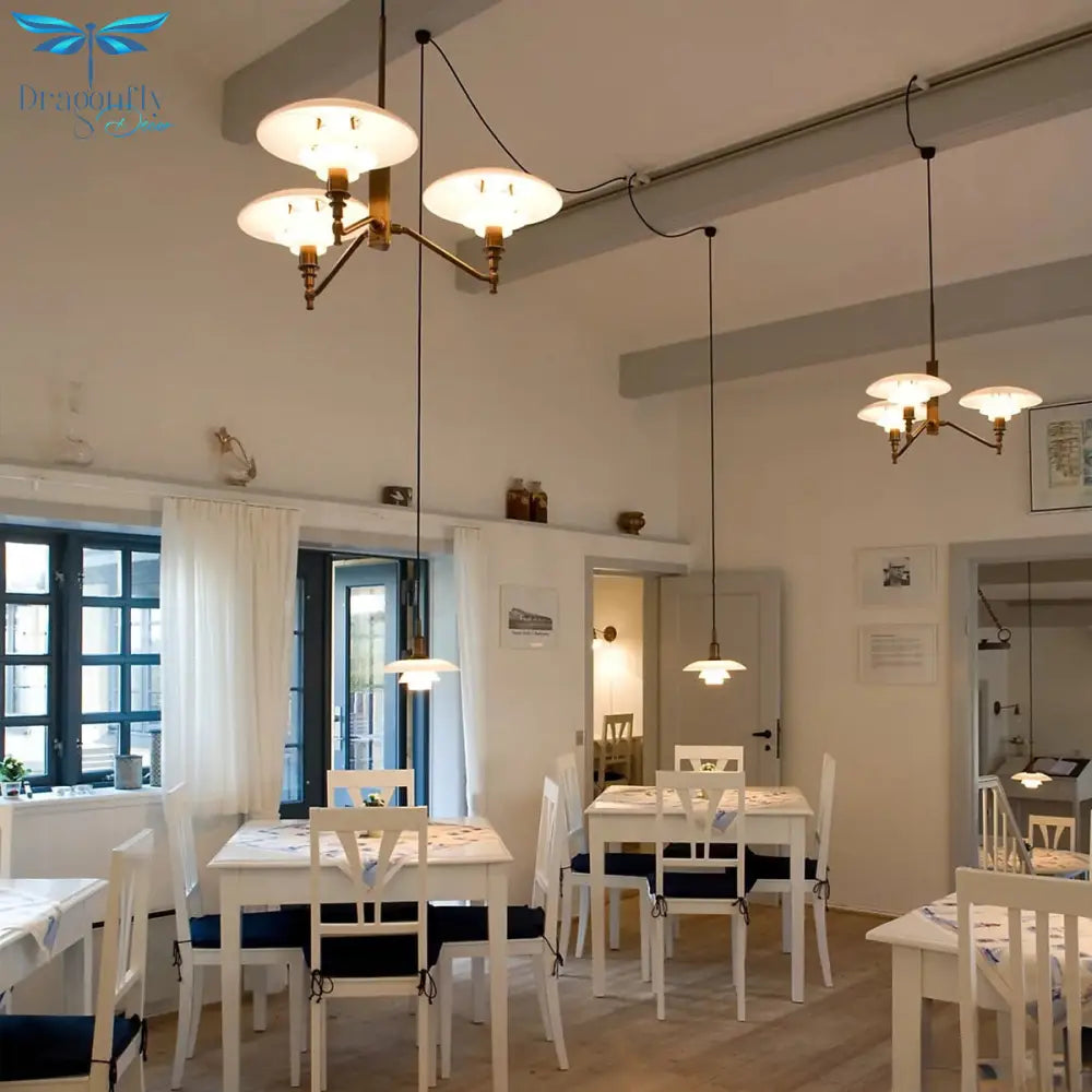 Stellar Elegance: Designer Pendant Light - Nordic Classic Dining Room Glass Lotus Chandelier With