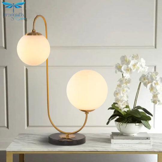 Sulafat - Gold S/C Shaped/Bend Bedside Table Light Metal 1/2 - Head Designer Night Lamp In With