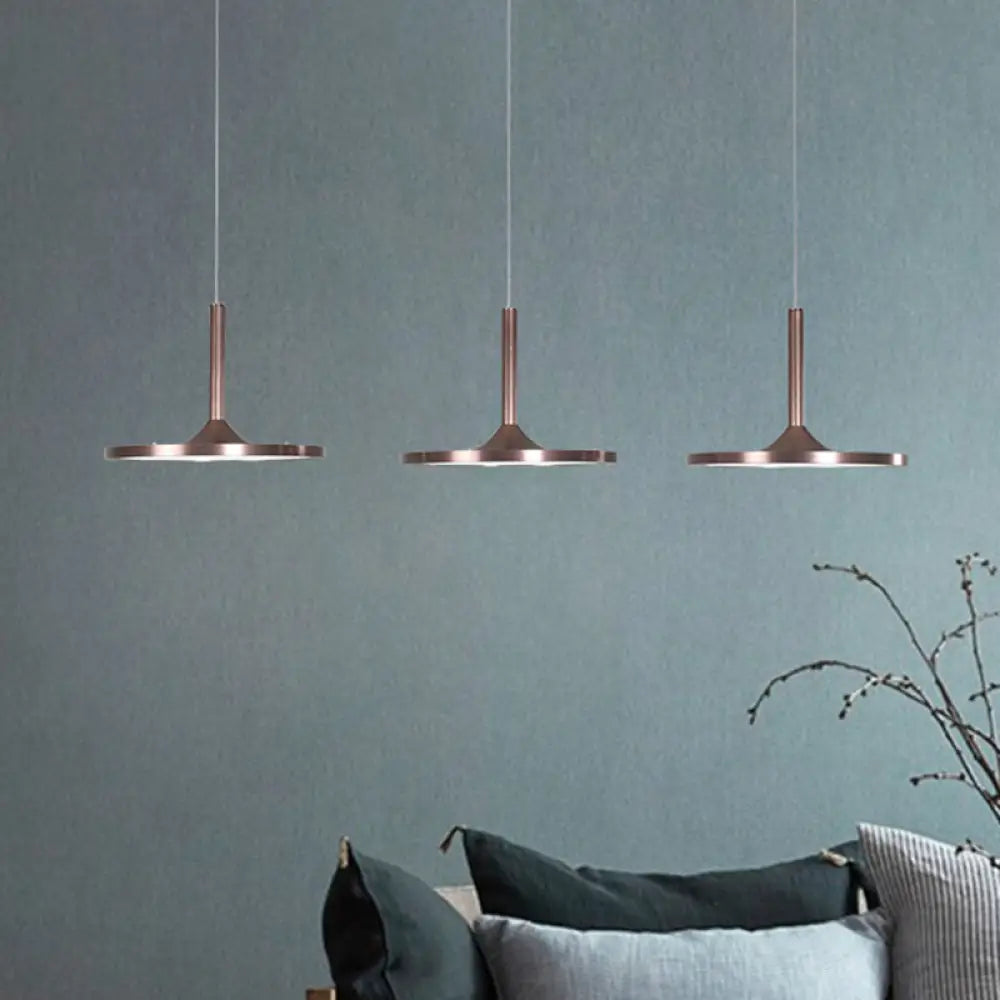 Sylvaine - Hanging Light: Simplicity Led Pendant Fixture Brown / White
