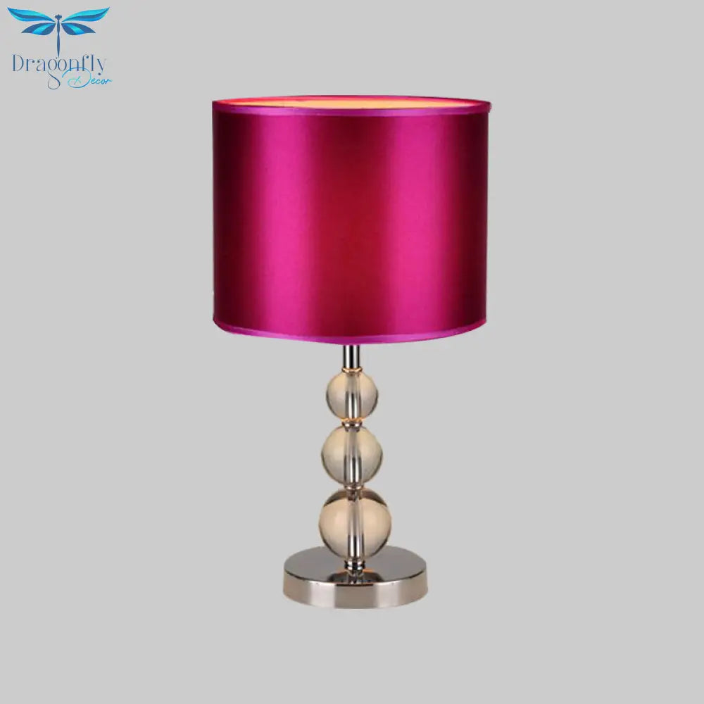 Syrma - Purple Cylinder Shaded Table Light: Elegant Nightstand Lamp