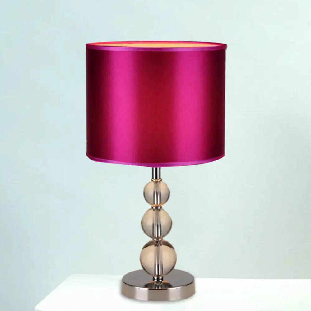 Syrma - Purple Cylinder Shaded Table Light: Elegant Nightstand Lamp