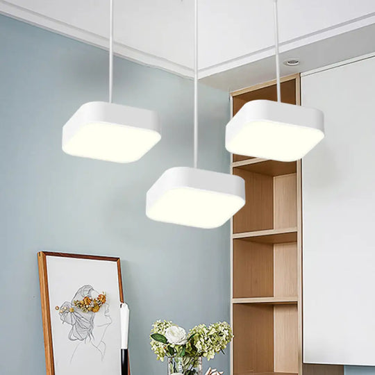 Tania Borealis - Modern Pendant Light White / Square Linear