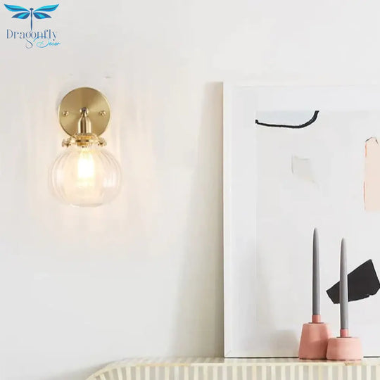 The Bedside Of Nordic Bedroom Copper Wall Lamp Lamps
