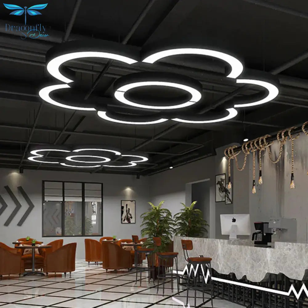 The Elegant Arc: Metallic Led Arc Pendant Lamp For Gym Shopping Malls And Large Areas Light
