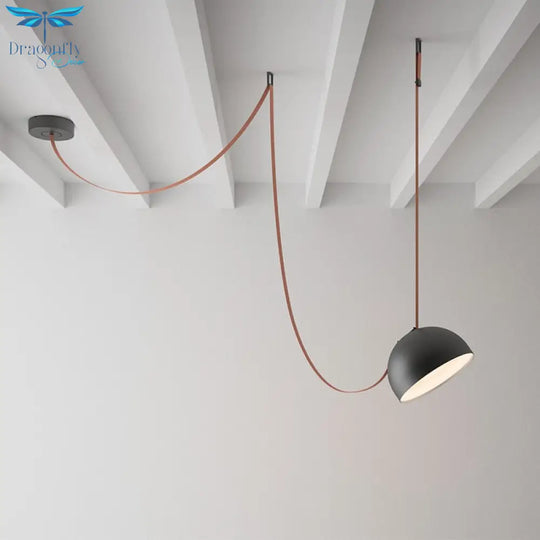 Trendy Diy Long Belt Black Orange Pendant Light Chandelier Luminaire Suspension Lamp For Living Room