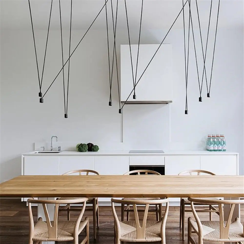 Unique Design Match Line Led Pendant Light Fixture Geometric Diy Wire Hanging Lamp Lustre Home Decor
