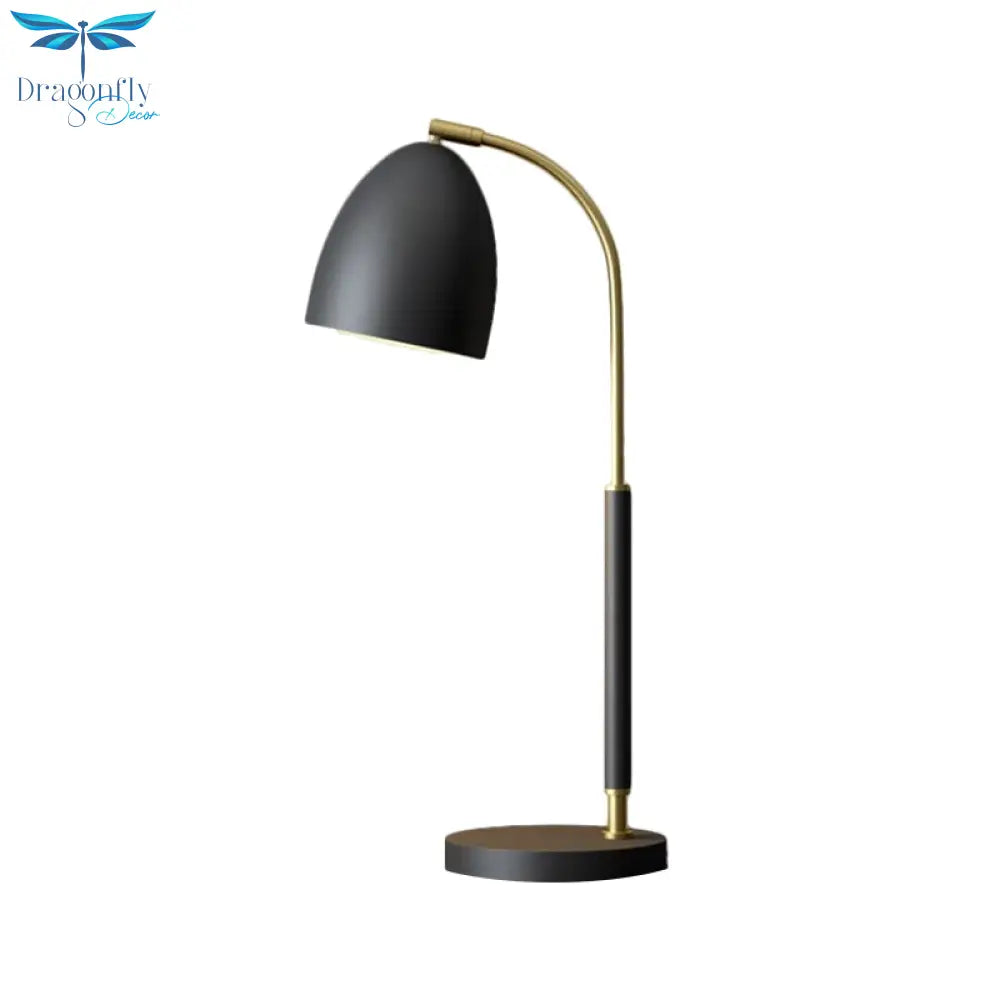 Unuk Veya Unukalhai Alfa Serpentis Ushakaron - Simplicity Metallic Dome Table Lamp: Elegant Black