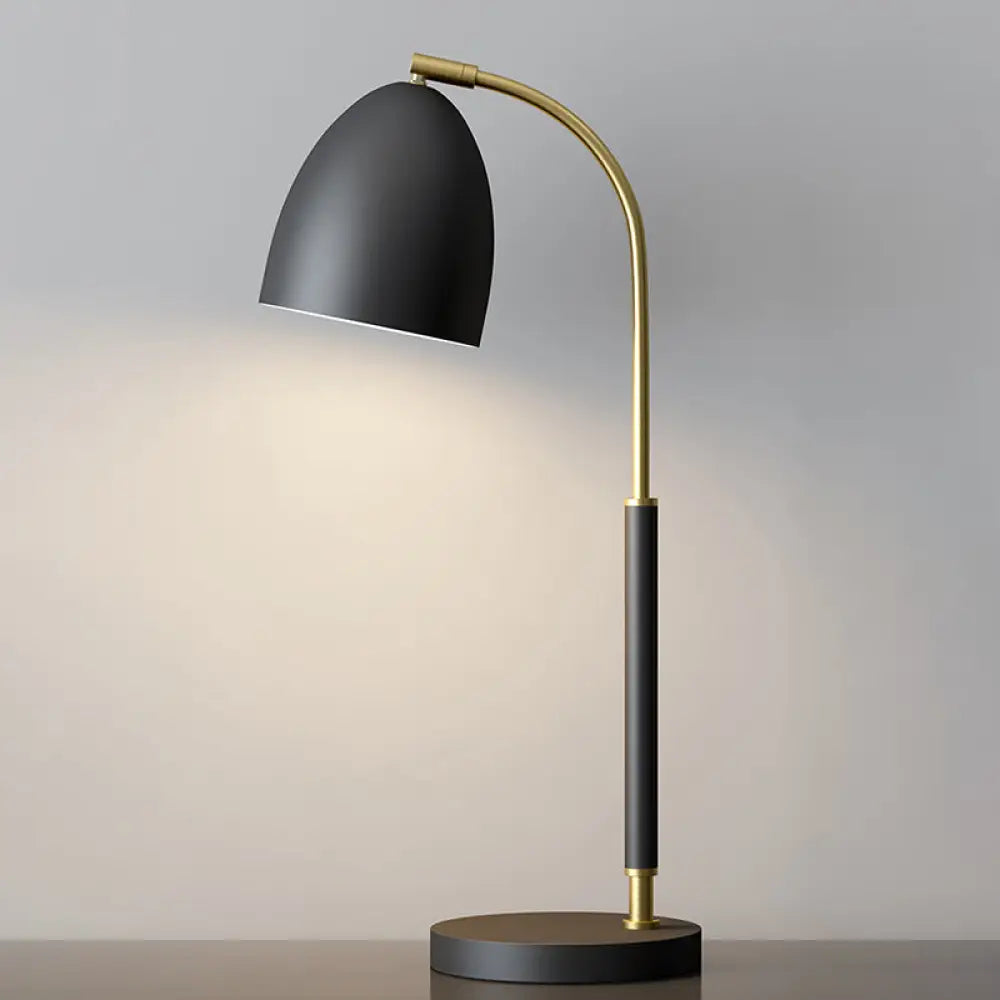 Unuk Veya Unukalhai Alfa Serpentis Ushakaron - Simplicity Metallic Dome Table Lamp: Elegant Black