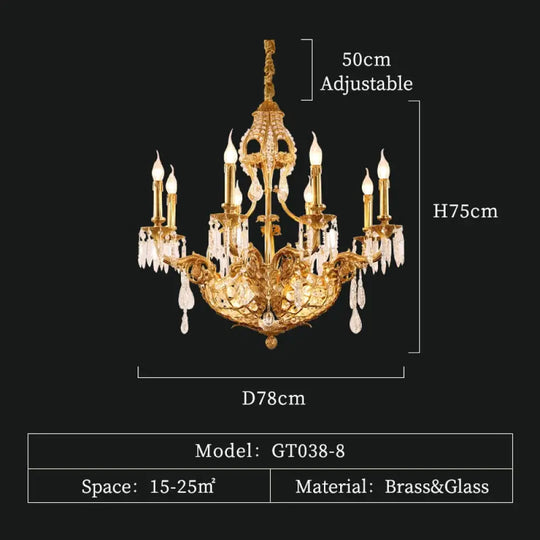 Valentina - European All Copper Chandeliers Creative Personality Crystal Lamp For Living Room