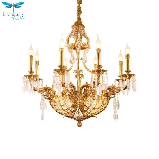 Valentina - European All Copper Chandeliers Creative Personality Crystal Lamp For Living Room