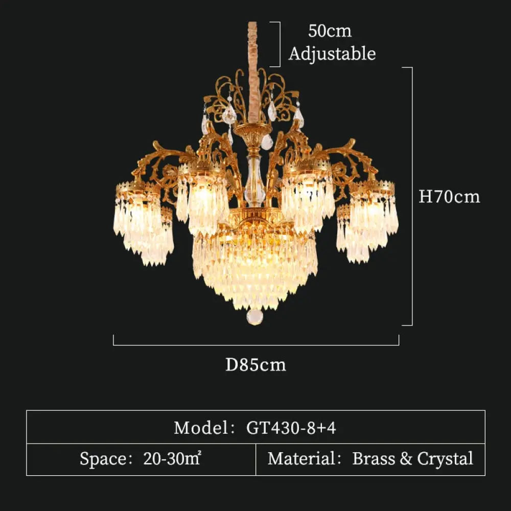 Victoria Solid Brass/Copper Hanging Light Fixture Pendants Raindrop Crystal Glass Prism Chandelier