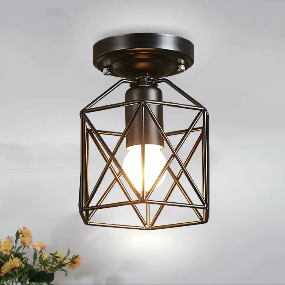Vintage Ceiling Lights Birdcage Lamp Shade Home Lighting