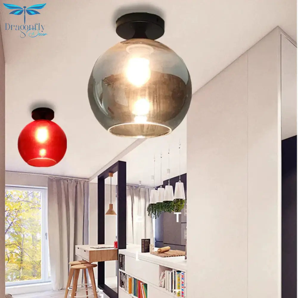 Vintage Colorful Glass Pendant Lamp Led Indoor Light The Modern Living Room Restaurant Shops Bar