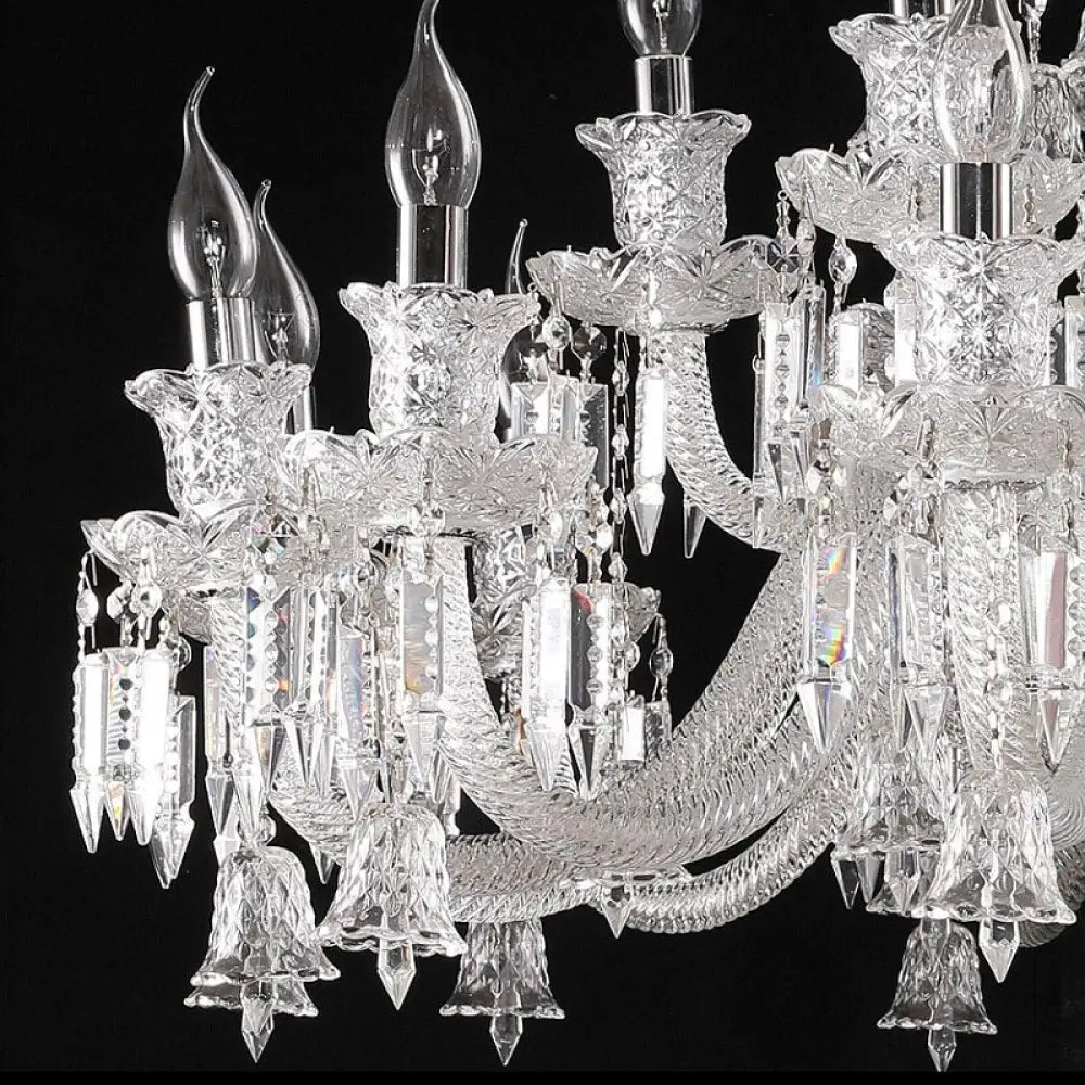 Vintage Crystal Chandelier - Luxurious Lighting Fixture For Living Dining And Bedroom Transparent