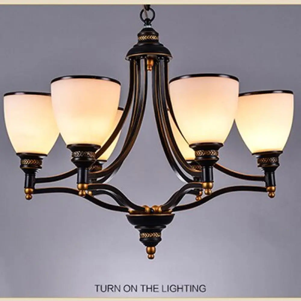 Vintage European Style Oil Rubbed Bronze 3/5/6/8 Light Glass Chandelier Shades 6 Up