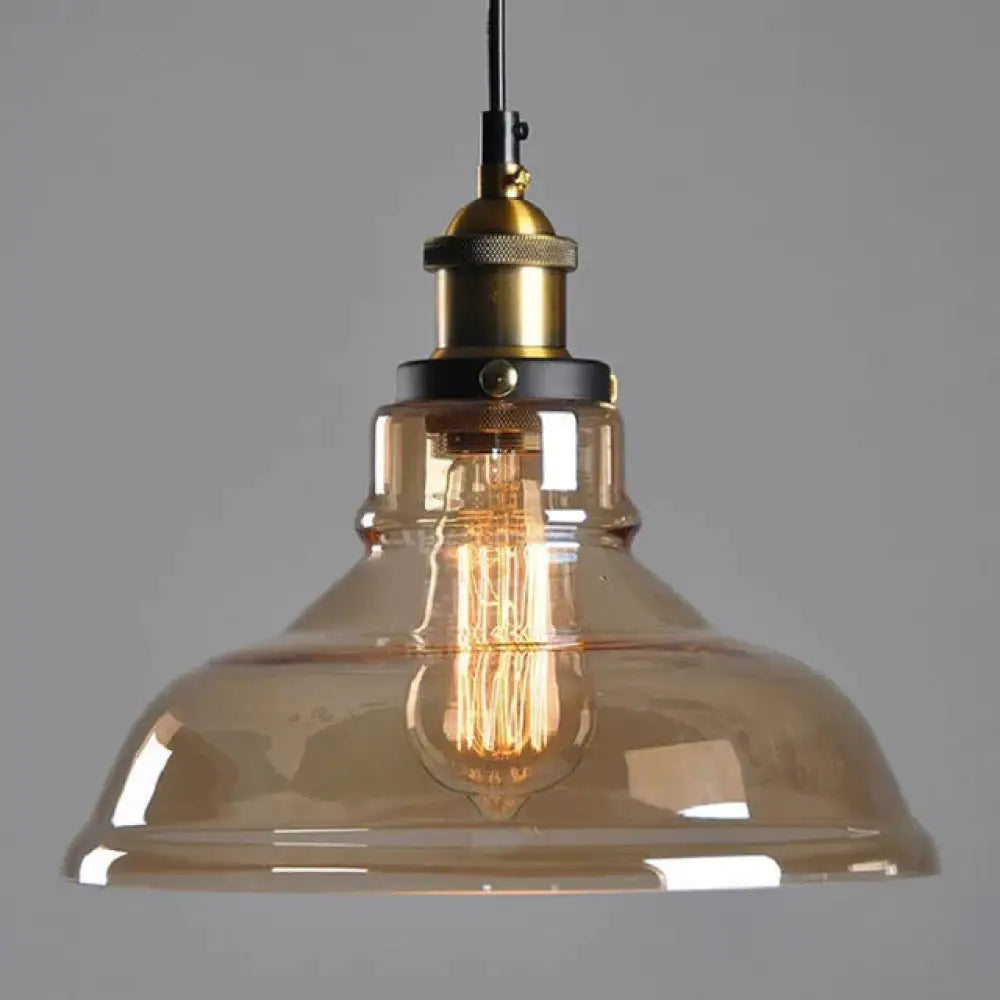 Vintage Glass Pendant Lights Loft Hang Lamp Smoky Grey Hanging Light Amber - C