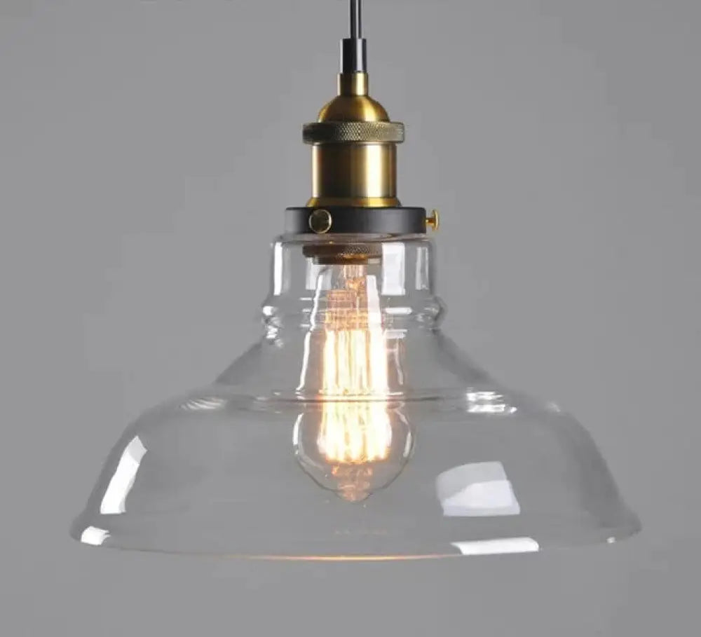 Vintage Glass Pendant Lights Loft Hang Lamp Smoky Grey Hanging Light Transparent - C
