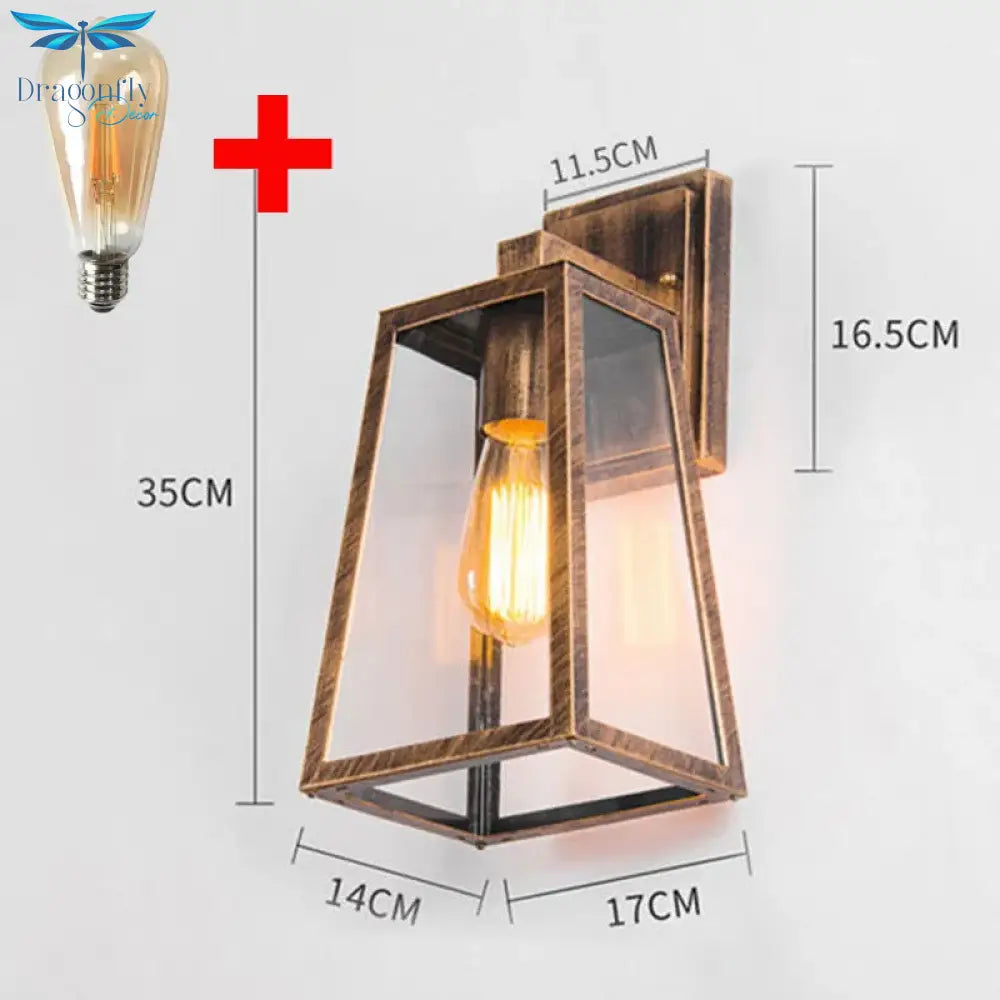 Vintage Industrial Iron Wall Lamp - Waterproof & Rustproof Modern Style Outdoor Light