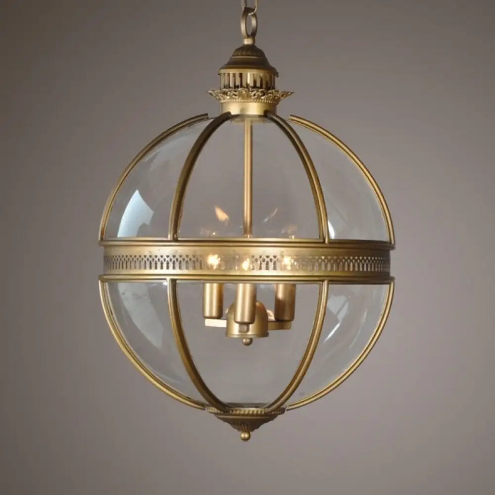 Vintage Loft Globe Pendant Lights Wrought Iron Glass Shade Kitchen Light Dinning Hanging Lamps Bar