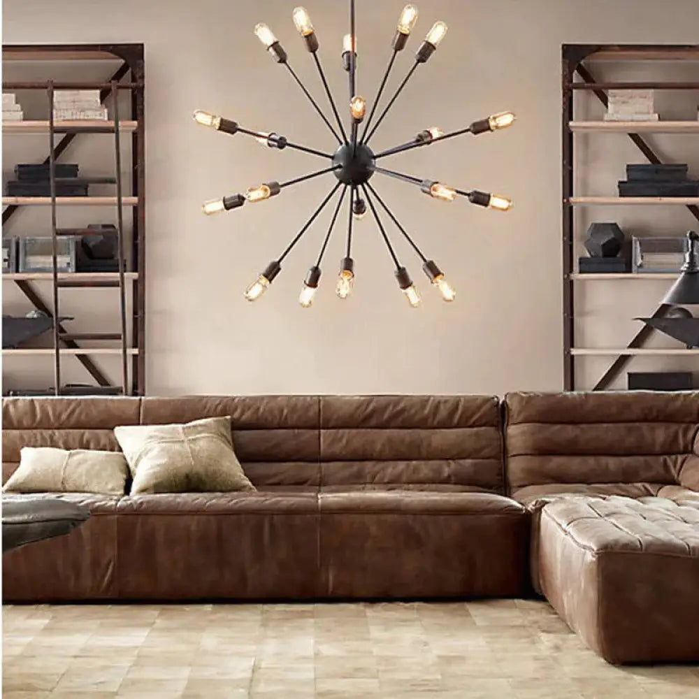 Vintage Retro Sputnik Chandeliers Metal E27 40W Hanging Lamp For Bedroom Living Room Dinning Indoor